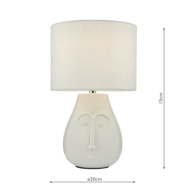 Boris Table Lamp White Ceramic With Shade