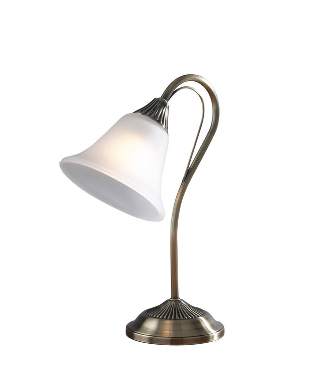 Boston Table Lamp Antique Brass Opaque Glass