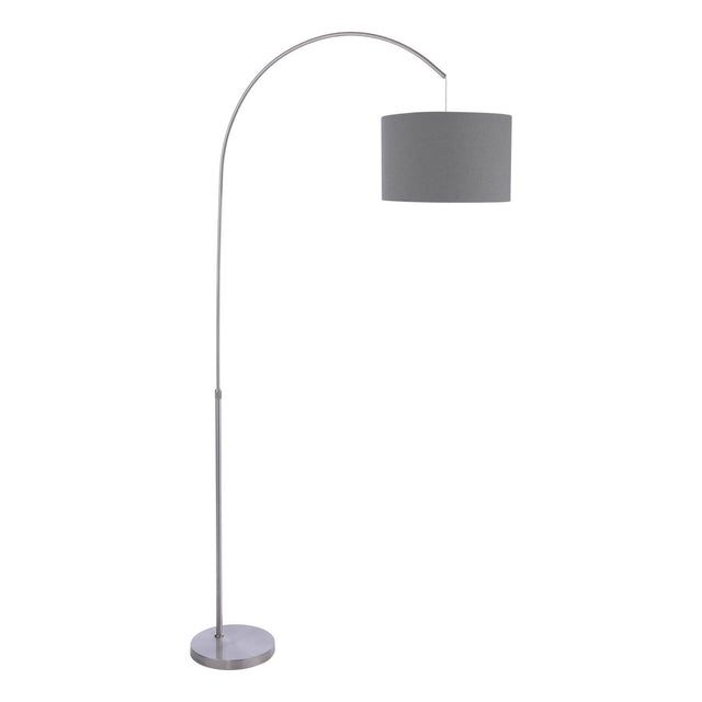 Bow Floor Lamp Satin Nickel With Shade