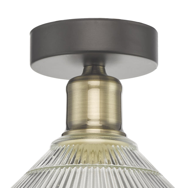 Boyd 1 Light Flush Antique Brass with Glass Shade