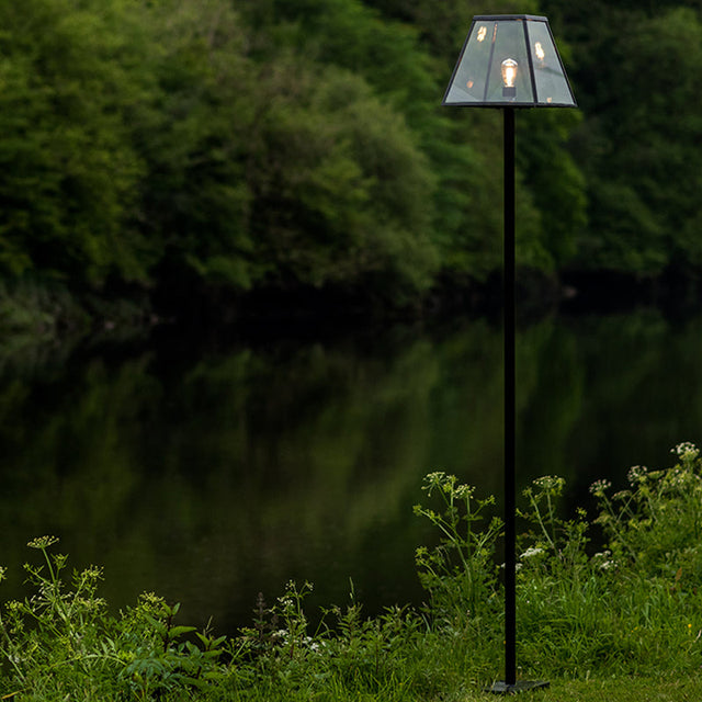 Contemporary lamp post in galvanised steel