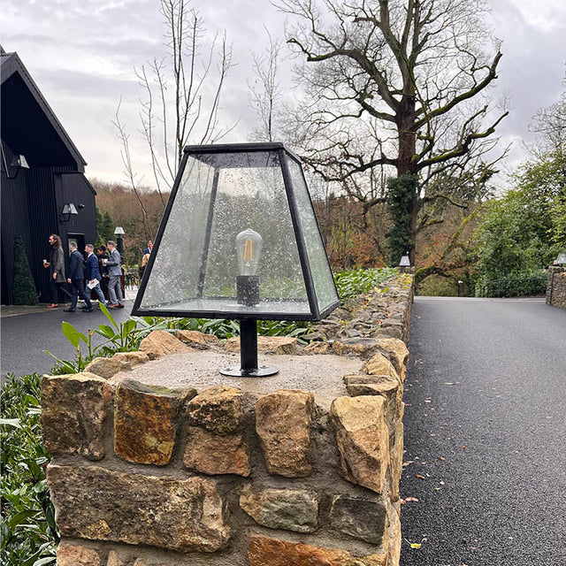 Contemporary pier light in galvanised steel