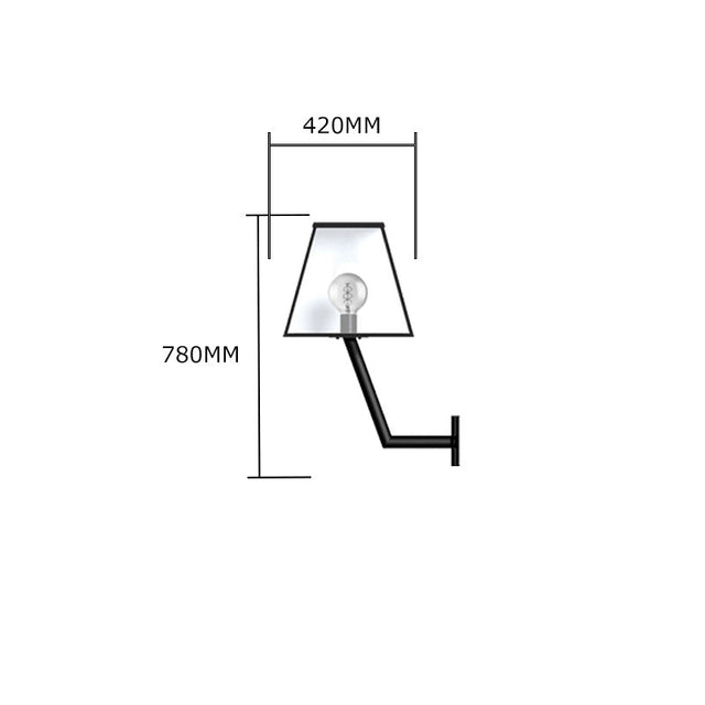 Contemporary wall light with angled bracket