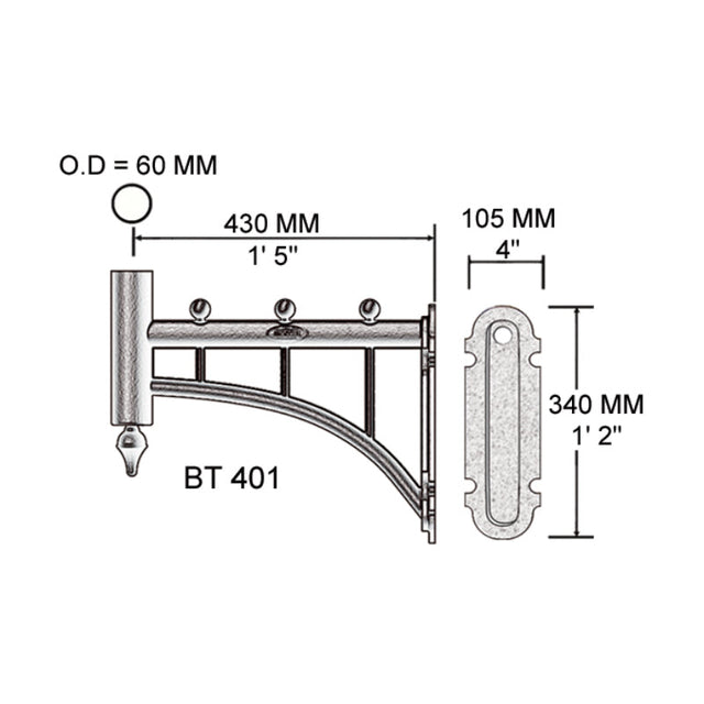 Courtyard wall bracket