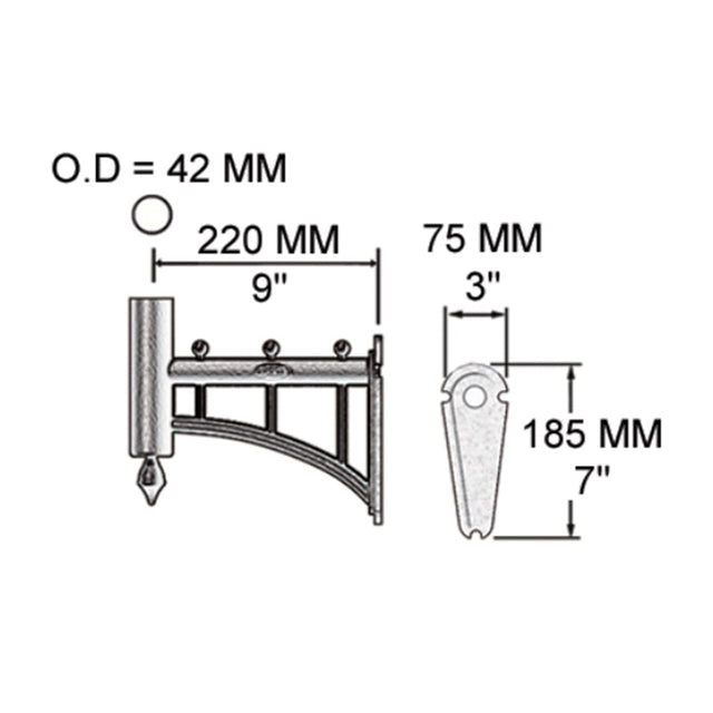 Courtyard wall bracket