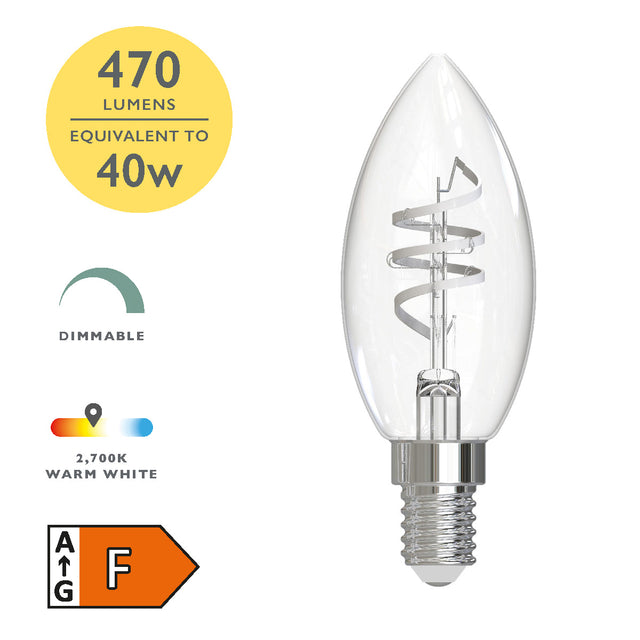 E14 C35 LED DIMM LAMP 4.6W 470LM 270