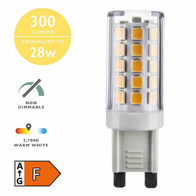 G9 LED LAMP 3.5W 350LM 2700K CLEAR