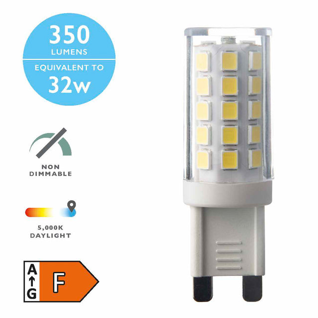 G9 LED LAMP 3.5W 400LM 5000K CLEAR