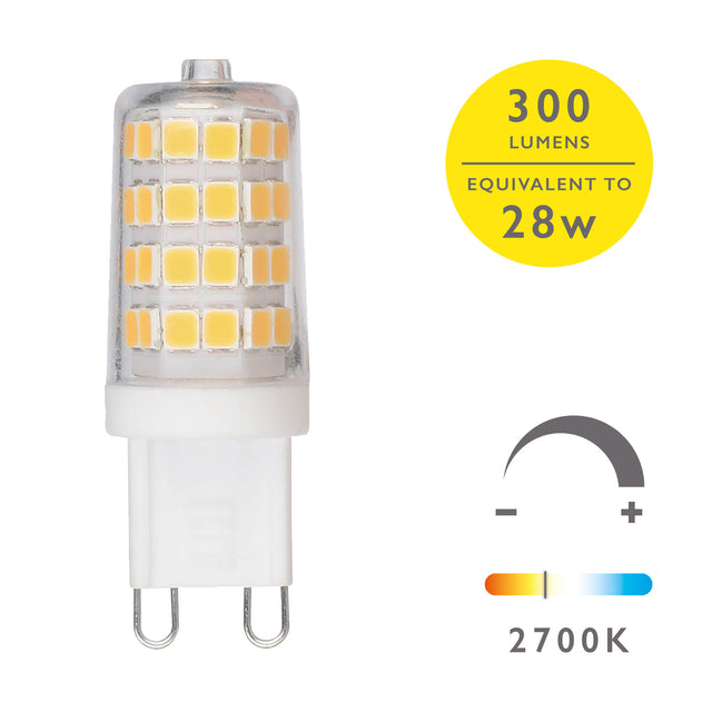 G9 LED LAMP DIM 3.5W 320LM 2700K CL