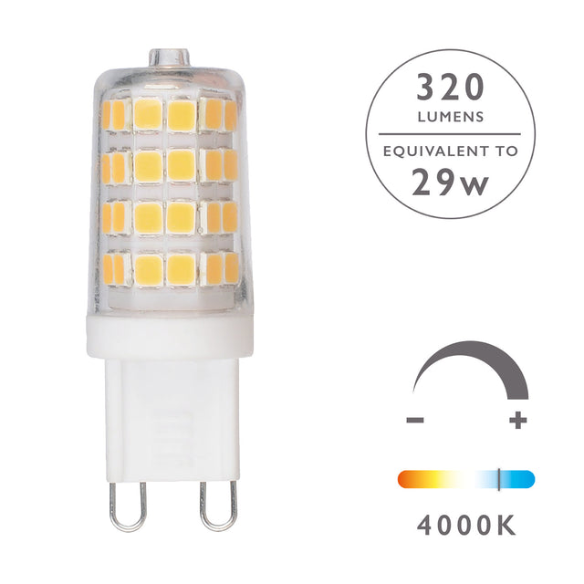 G9 LED LAMP DIM 3.5W 350LM 4000K CL