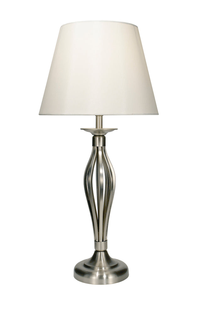 Bybliss Table Lamp Satin Chrome With Shade