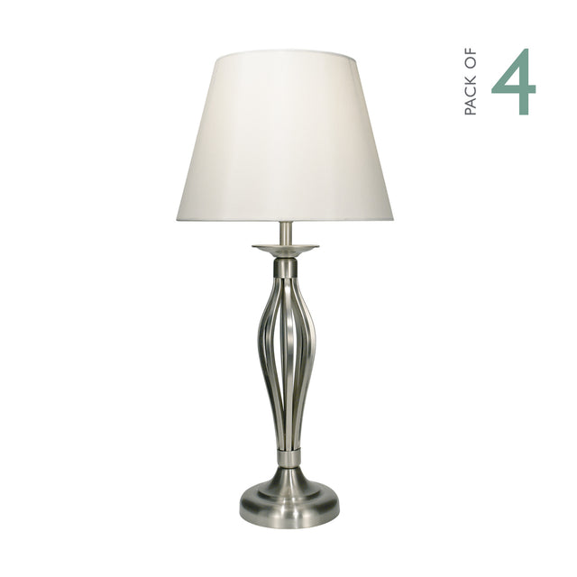 Bybliss Table Lamp Satin Chrome With Shade