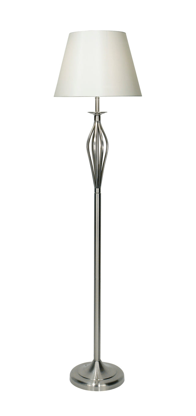 Bybliss Floor Lamp Satin Chrome With Shade