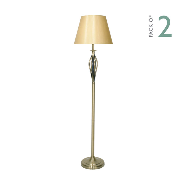 Bybliss Floor Lamp Antique Brass With Shade