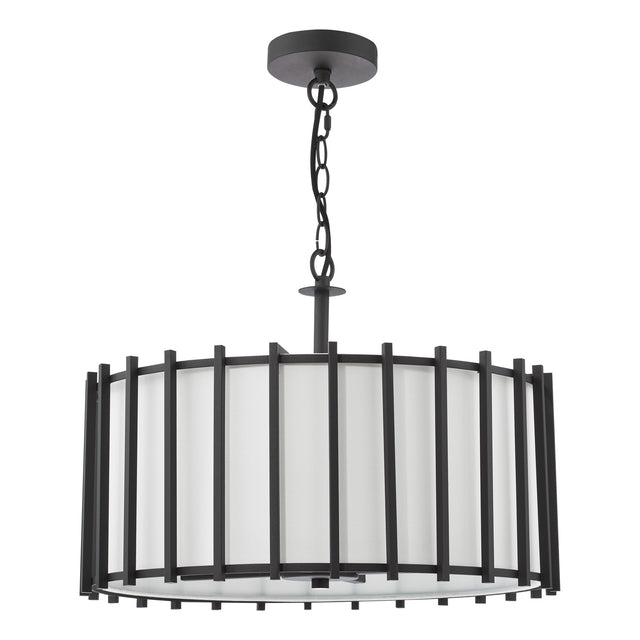 Cagliari 4 Light Armed Pendant Matt Black and Ivory