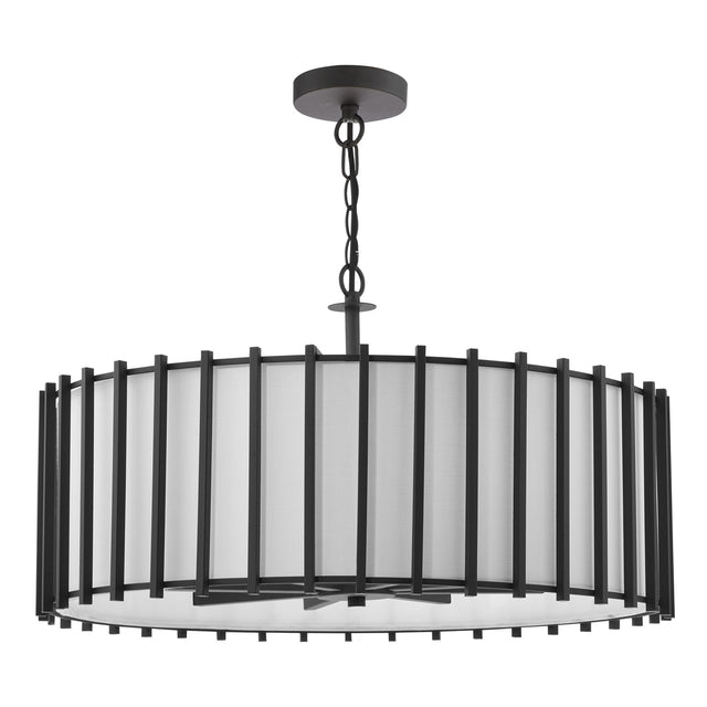 Cagliari 8 Light Armed Pendant Matt Black and Ivory