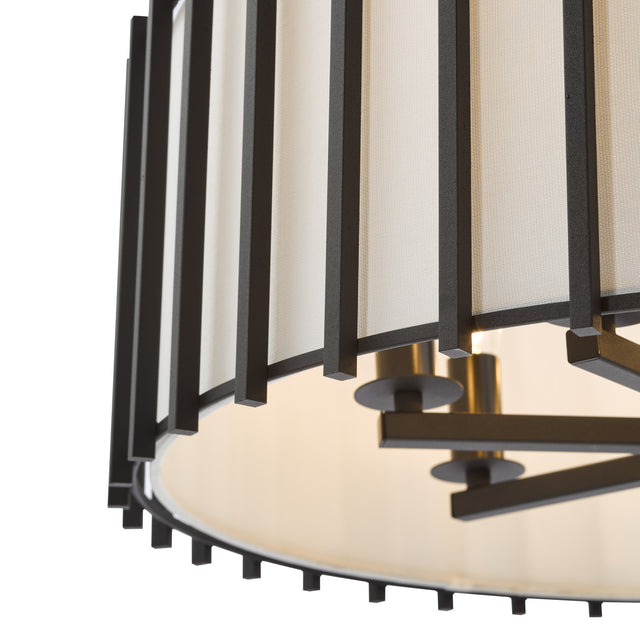 Cagliari 8 Light Armed Pendant Matt Black and Ivory