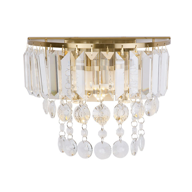 MATT BRASS TIERED ELEGANT CRYSTAL WALL LIGHT