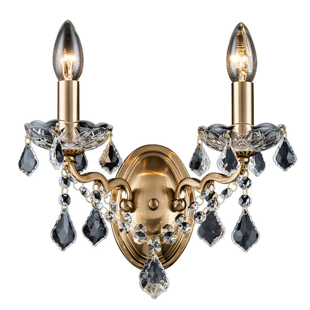 AGED GOLD TOLEDO CRYSTAL WALL LIGHT