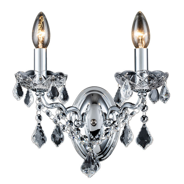 POLISHED CHROME TOLEDO CRYSTAL WALL LIGHT