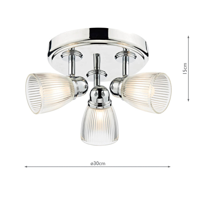 Cedric Bathroom 3 Light Spotlight Polished Chrome Glass IP44