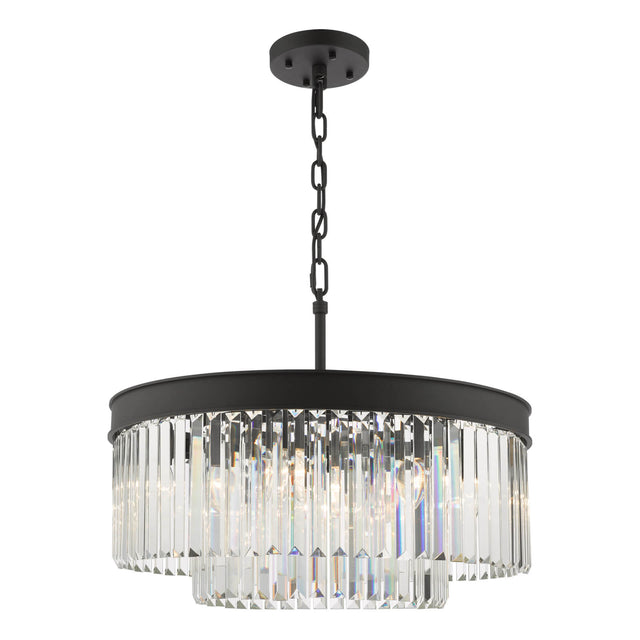 Celeus 6 Light Chandelier Anthracite & Crystal