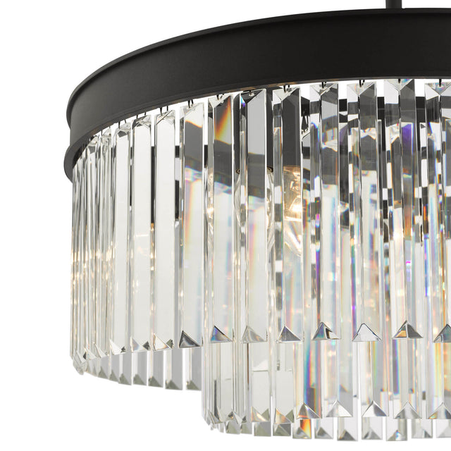 Celeus 6 Light Chandelier Anthracite & Crystal