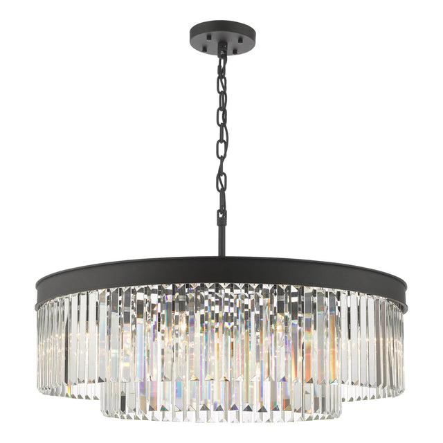 Celeus 8 Light Chandelier Anthracite & Crystal