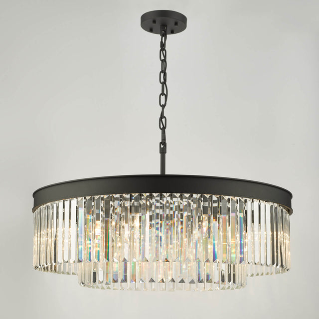 Celeus 8 Light Chandelier Anthracite & Crystal