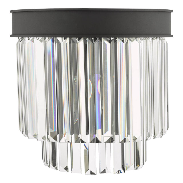 Celeus 2 Light Wall Light Anthracite & Crystal