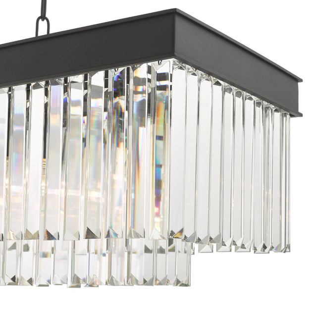 Celeus 6 Light Bar Pendant Anthracite & Crystal