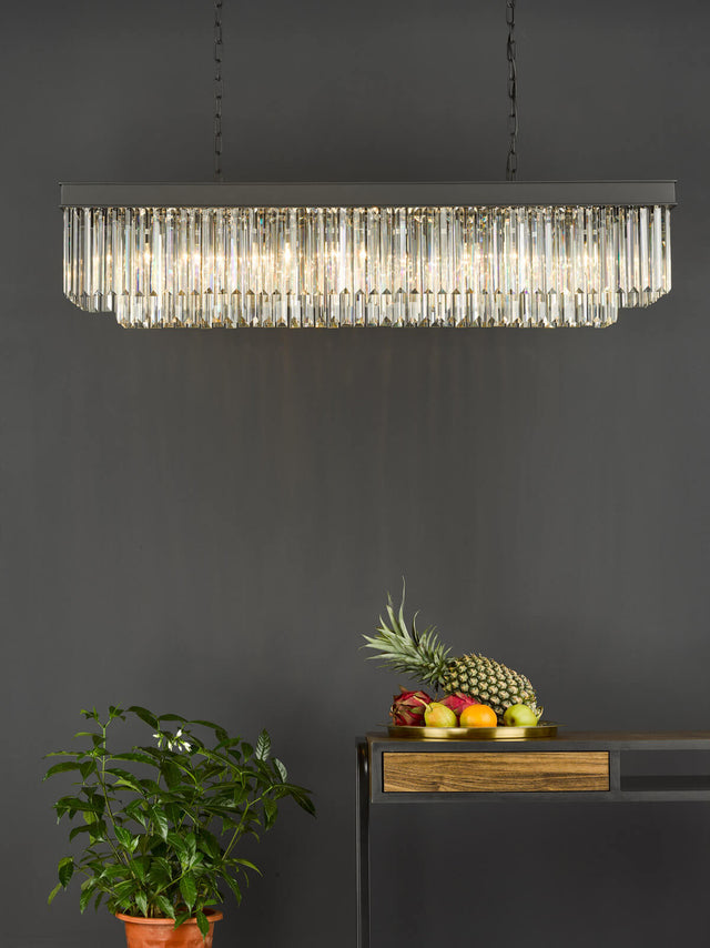 Celeus 6 Light Bar Pendant Anthracite & Crystal