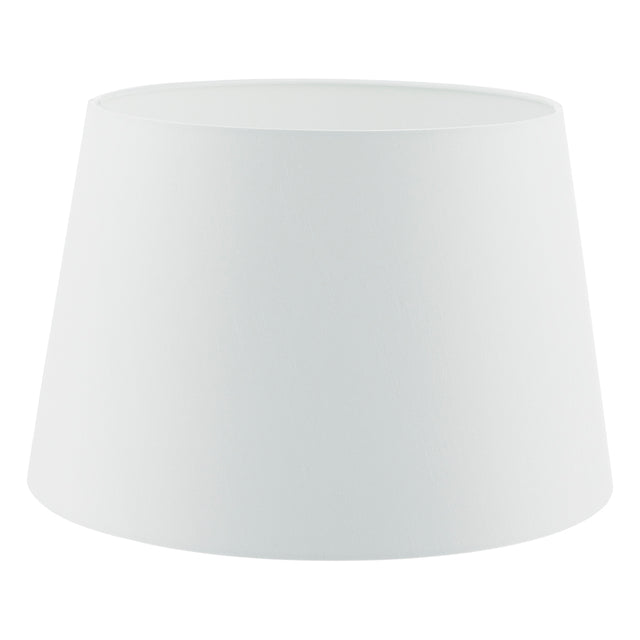 Cezanne White Faux Silk Tapered Drum Shade White 40cm