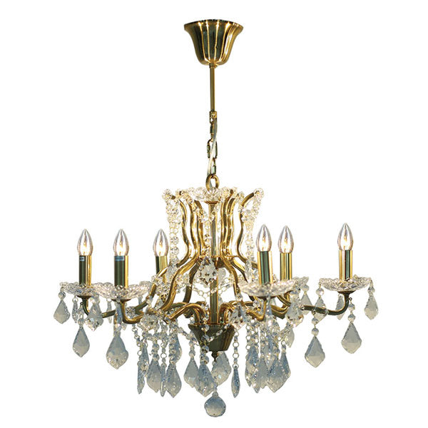 AGED GOLD FINISH TOLEDO CRYSTAL CHANDELIER