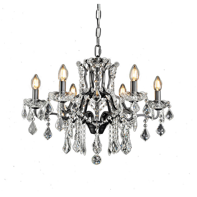 MATT BLACK FINISH TOLEDO CRYSTAL CHANDELIER