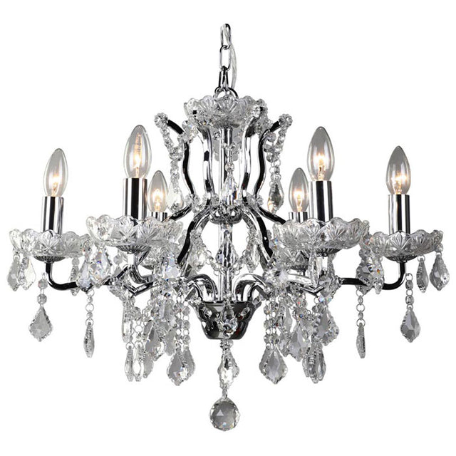 POLISHED CHROME TOLEDO CRYSTAL CHANDELIER