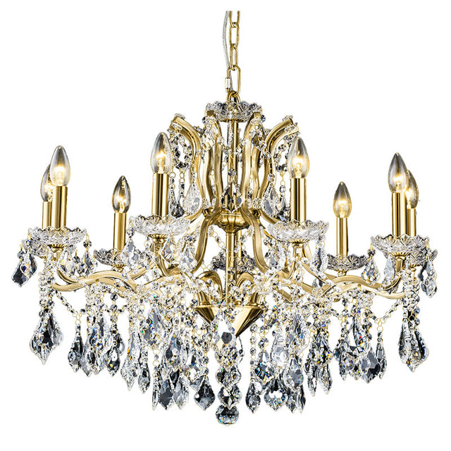 AGED GOLD TOLEDO CRYSTAL CHANDELIER