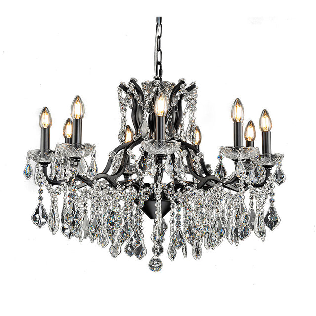 MATT BLACK TOLEDO CRYSTAL CHANDELIER