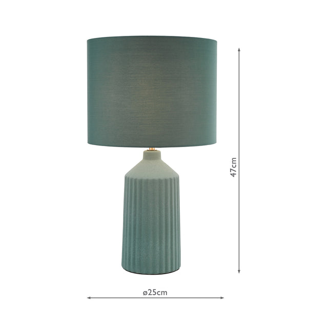 Chloris Large Table Lamp Green With Shade