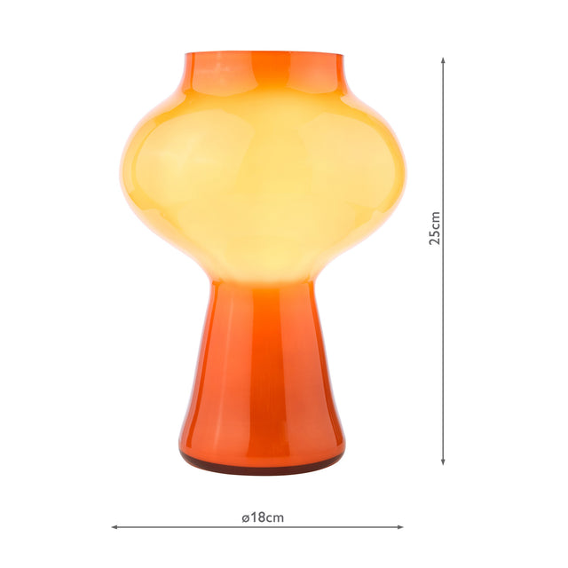 Chrissy Table Lamp Orange Art Glass