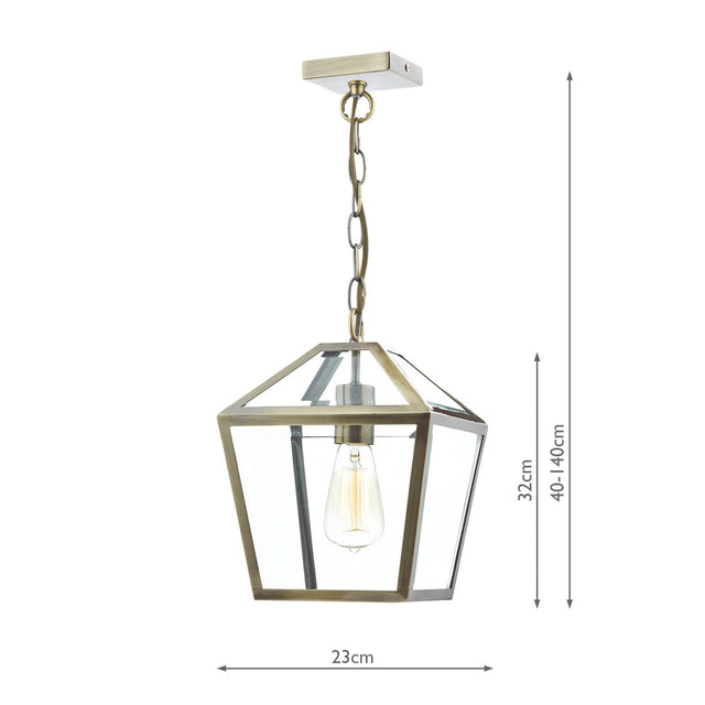 Churchill 1 Light Pendant Antique Brass