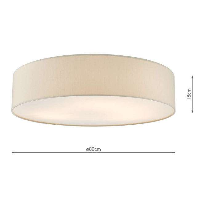 Cierro 6 Light Flush Taupe 80cm