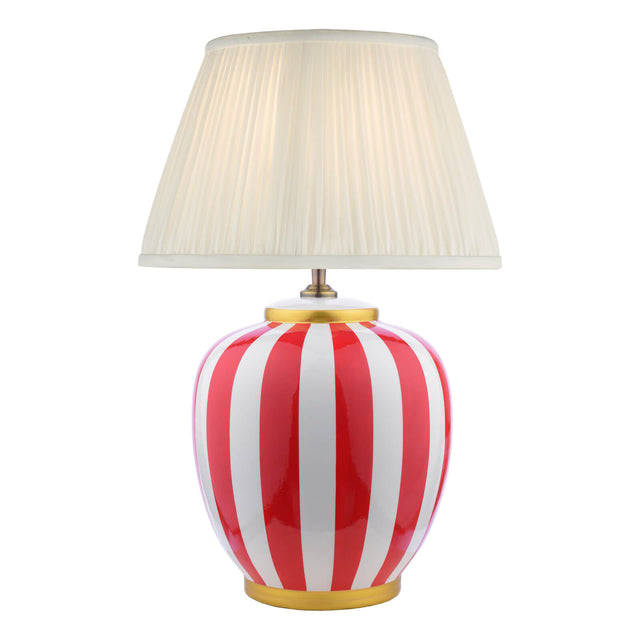 Circus Ceramic Table Lamp Red & White Base Only