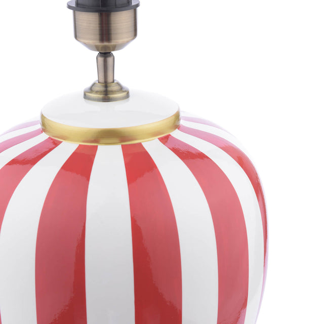 Circus Ceramic Table Lamp Red & White Base Only