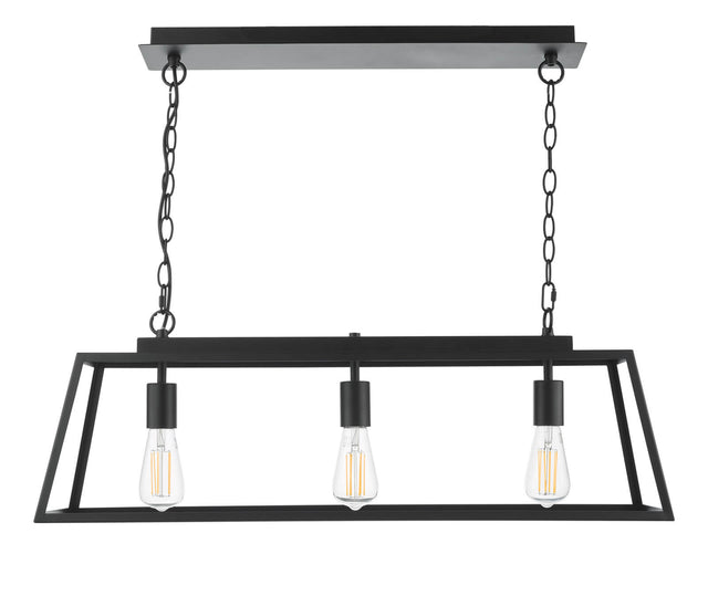 Claudia 3 Light Bar Pendant Matt Black