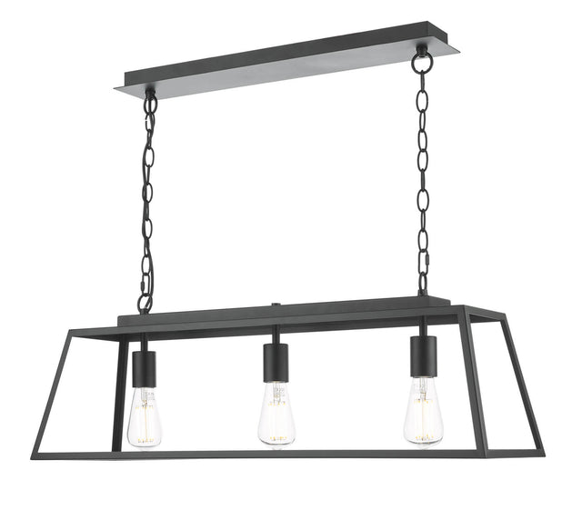 Claudia 3 Light Bar Pendant Matt Black