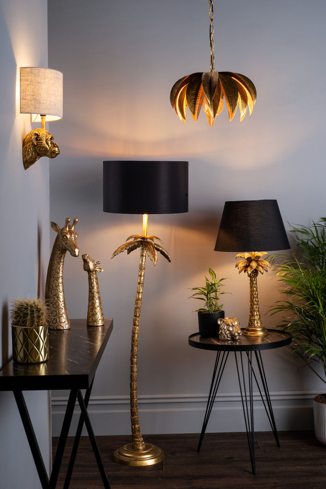 Coco Floor Lamp Antique Gold With Shade