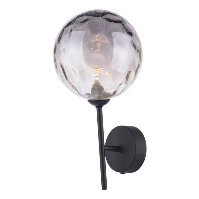 Cohen Wall Light Matt Black Smoked Glass