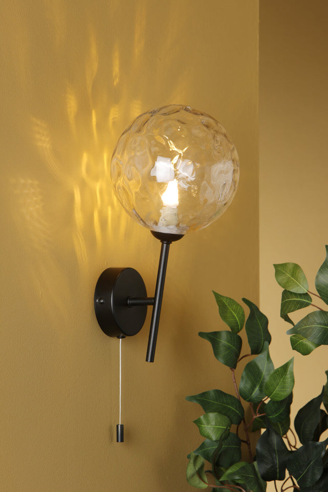 Cohen Wall Light Matt Black and Glass