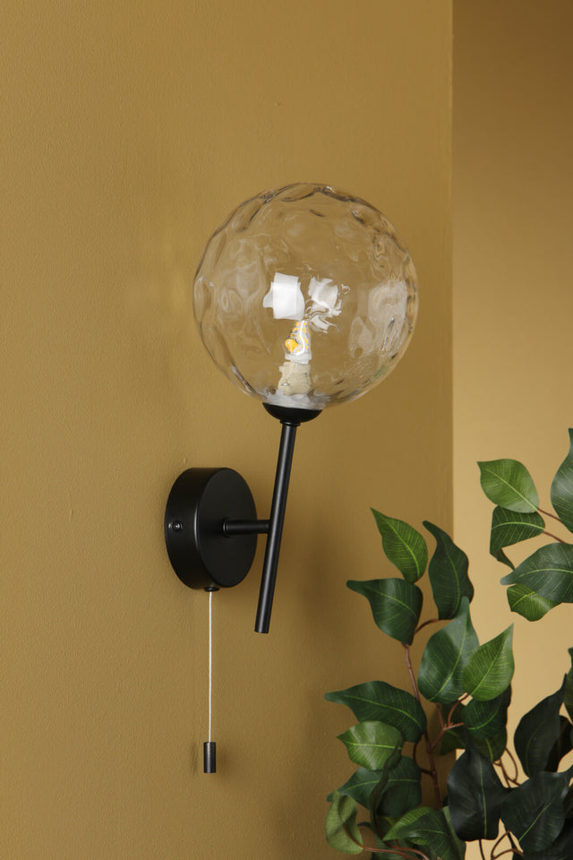 Cohen Wall Light Matt Black and Glass